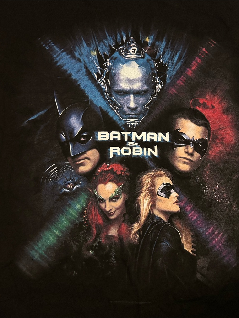 Rare 1997  Batman & Robin Graphic Short Sleeve Tee - Poison Ivy, Bat Girl XL